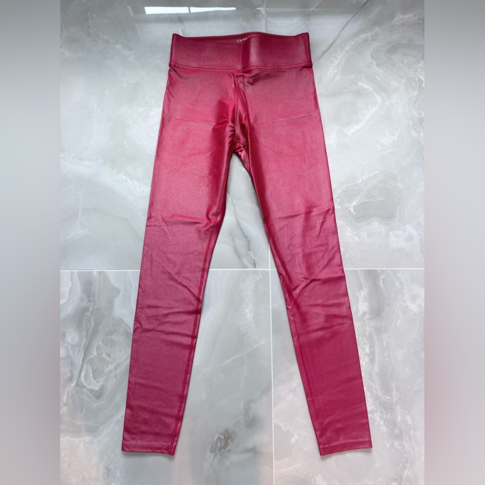 $118 Carbon 38 Red Takara shine high waisted Leggings Small - Picture 2 of 4